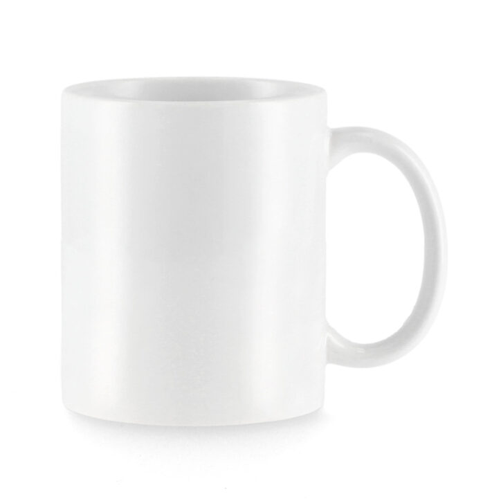 Baltas keramikinis puodelis su norima spauda Klasika