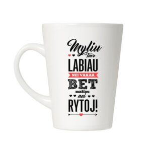 Elegantiškas Latte puodelis su spauda 