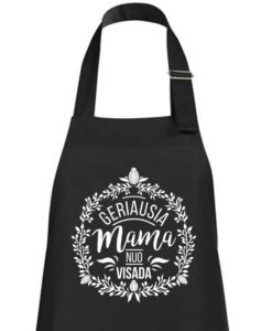 Universali, ilga prijuostė „Geriausia mama“ su kišenėmis, dovana mamai