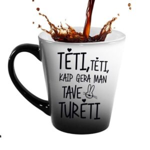 Puodelis su spauda 