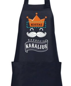 Universali prijuostė su spauda „Barbekiu karalius“. Unikali, personalizuota dovana. Universali prijuostė su spauda „Barbekiu karalius“. Unikali, personalizuota dovana.
