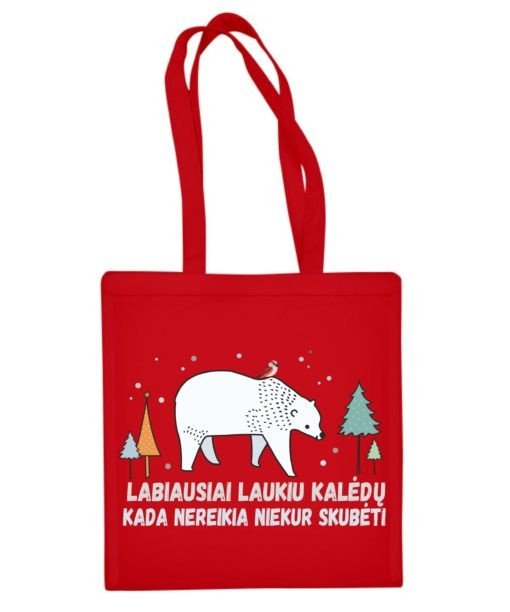 Medvilninis krepšys "Laukiu Kalėdų"