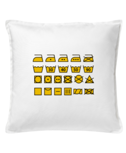 Dekoratyvinė medvilninė pagalvėlė "Wash&Care yellow" 50 cm, Manodovanos.lt, susikurkite savo dovaną