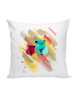 Dekoratyvinė medvilninė pagalvėlė "Pigs In Rainbow" 40 cm, Manodovanos.lt, susikurkite savo dovaną
