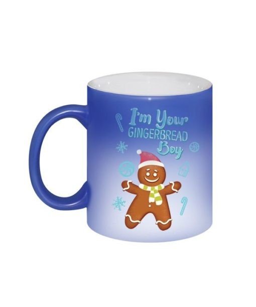 Universalus magiškas puodelis "Kalėdinis meduolis jam" , puodelis su spauda, puodelis su uzrasu, kaledine dovana mylimajam, kaledinis puodelis