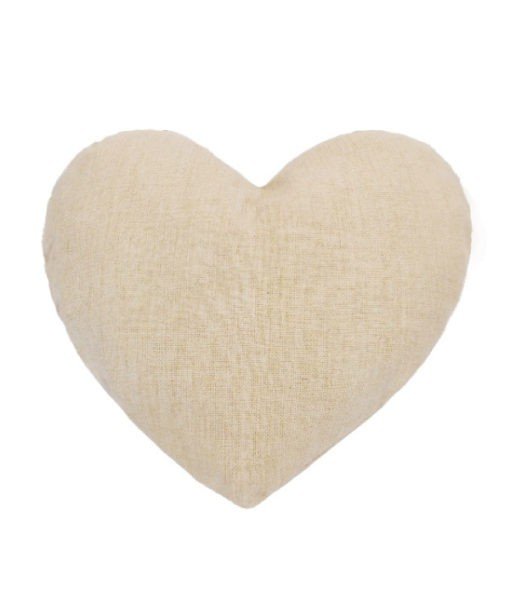 lininė širdelės formos dekoratyvinė pagalvėlė
