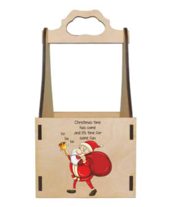 Medinis gėrimų krepšys su kalėdine spauda Linksmos Kalėdos