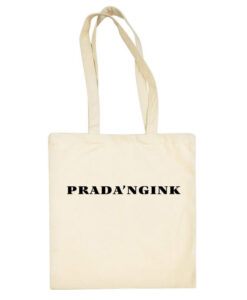 Kreminis medžiaginis pirkinių krepšys moterims Prada