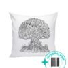 Balta dekoratyvinė pagalvėlė spalvinimui Gyvybės medis
