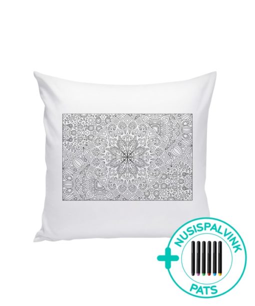 Balta dekoratyvinė pagalvėlė spalvinimui Mozaika