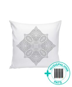 Balta dekoratyvinė pagalvėlė spalvinimui Rombas