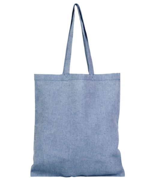 Mėlynas perdirbtos medvilnės ir poliesterio pirkinių krepšys daugkartiniam naudojimui Pheebs