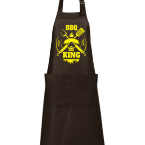 Šokoladinė ilga su kišenėmis prijuostė BBQ king