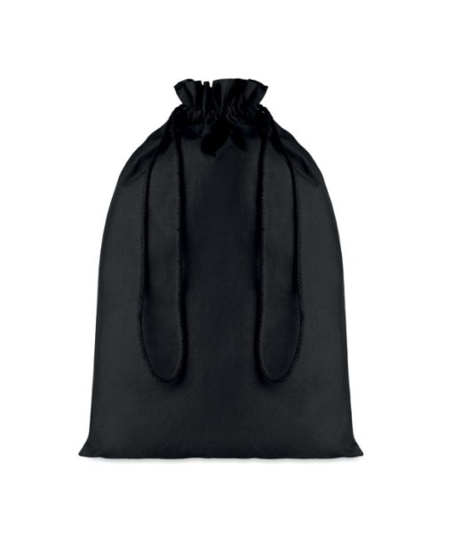 Juodas dovanų pakavimo maišelis su raišteliais Solid