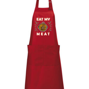 Raudona universali prijuostė su kišenėmis Eat my meat