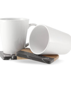 Latte kavos puodelis „Latte Forma“ 360 ml Baltas latte kavai skirtas puodelis su norima spauda Latte forma