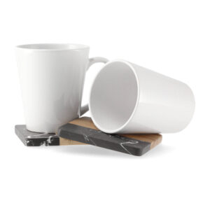 Latte kavos puodelis „Latte Forma“ 360 ml Baltas latte kavai skirtas puodelis su norima spauda Latte forma