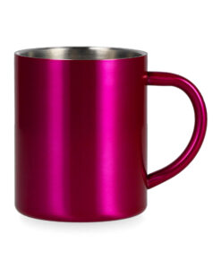 Rožinis nerūdijančio plieno puodelis