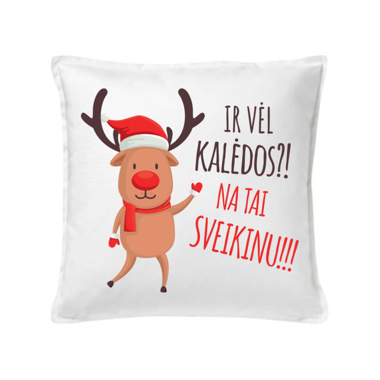 Dekoratyvinė medvilninė pagalvėlė Ir vėl Kalėdos