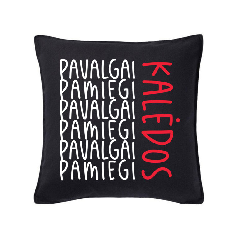 Juoda medvilninė pagalvėlė Pavalgai pamiegi