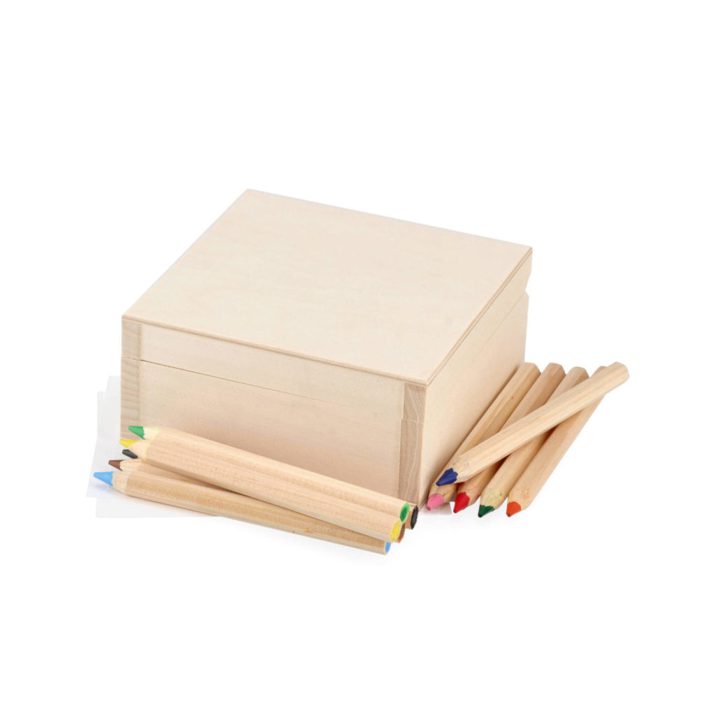 Medinių pieštukų rinkinys medinėje mažoje dėžutėje Menas