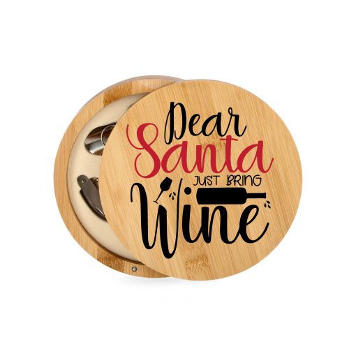 Rinkinys vynui medinėje dėžutėje Santa wine
