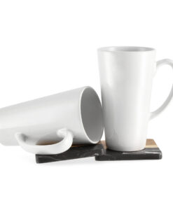 Didelis baltas latte puodelis su norima spauda Latte didysis