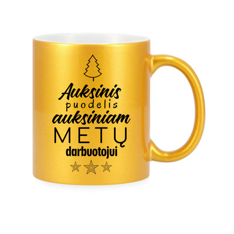 Blizgaus paviršiaus puodelis Auksinis darbuotojas