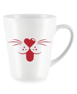 Didelis keraminis puodelis latte kavai Pilnas meilės