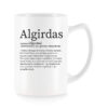 Baltas universalus puodelis su vardo improvizacija Algirdas