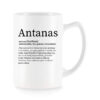Baltas universalus puodelis su vardo improvizacija Antanas