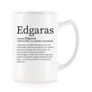 Baltas universalus puodelis su vardo improvizacija Edgaras