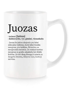 Baltas universalus puodelis su vardo improvizacija Juozas