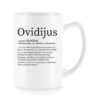 Baltas universalus puodelis su vardo improvizacija Ovidijus