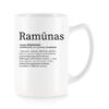 Baltas universalus puodelis su vardo improvizacija Ramūnas