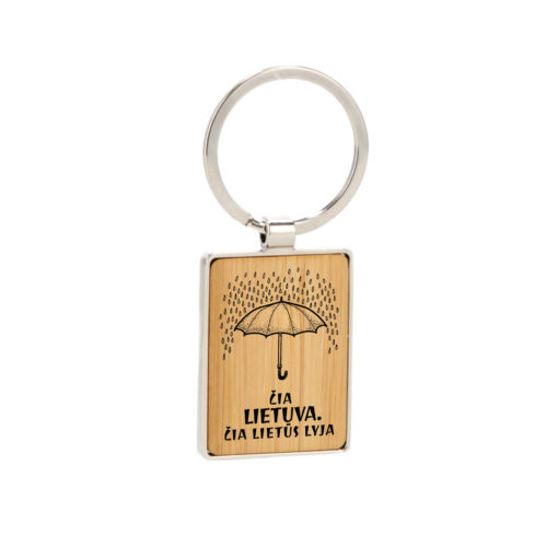 Metalinis raktų pakabukas su lietuviška simbolika Lietūs