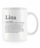 Baltas universalus puodelis su vardo improvizacija Lina