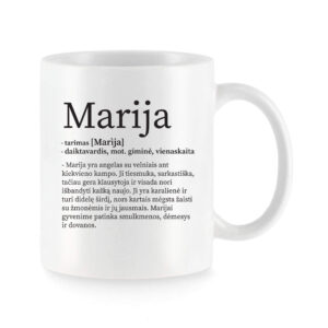 Baltas universalus puodelis su vardo improvizacija Marija