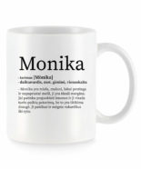 Baltas universalus puodelis su vardo improvizacija Monika