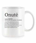 Baltas universalus puodelis su vardo improvizacija Onutė