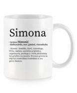 Baltas universalus puodelis su vardo improvizacija Simona