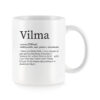 Baltas universalus puodelis su vardo improvizacija Vilma
