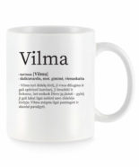 Baltas universalus puodelis su vardo improvizacija Vilma