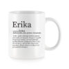 Baltas universalus puodelis su vardo improvizacija Erika