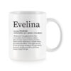 Baltas universalus puodelis su vardo improvizacija Evelina