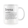 Baltas universalus puodelis su vardo improvizacija Irena