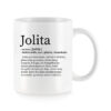 Baltas universalus puodelis su vardo improvizacija Jolita