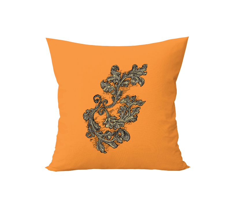 Dekoratyvinė medvilninė pagalvėlė "Floral Vintage" 40 cm oranžinė