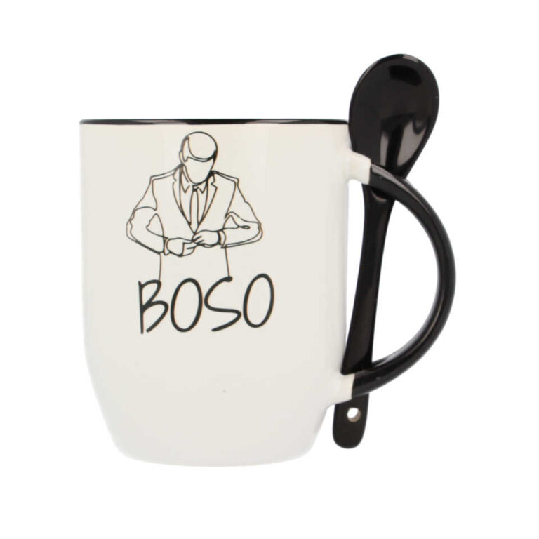 Puodelis su šaukšteliu "Bosas" 325 ml