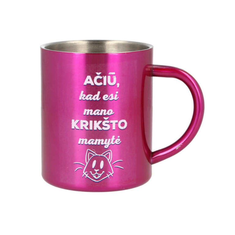 Metalinis puodelis "Krikšto mamai" 250 ml